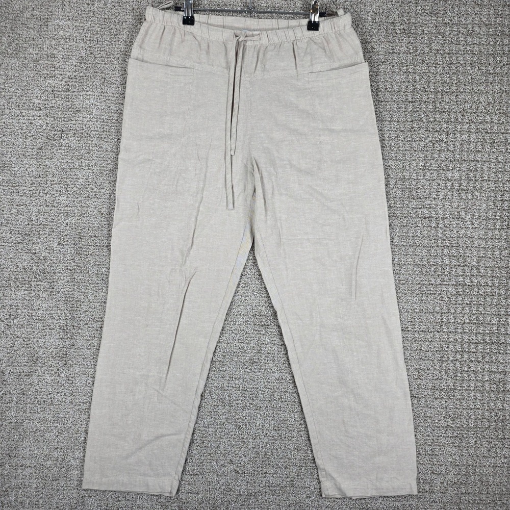 Rails Darby Wheat Linen Blend Drawstring Pants Mens Medium Tan Beige